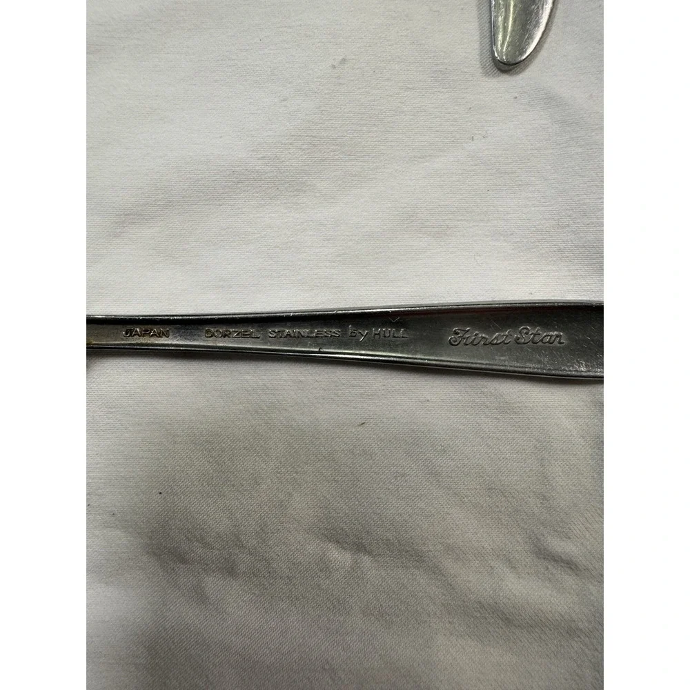 Lot of 7 Dorzel Hull FIRST STAR Stainless‎ Teaspoons And Tablespoons Atomic